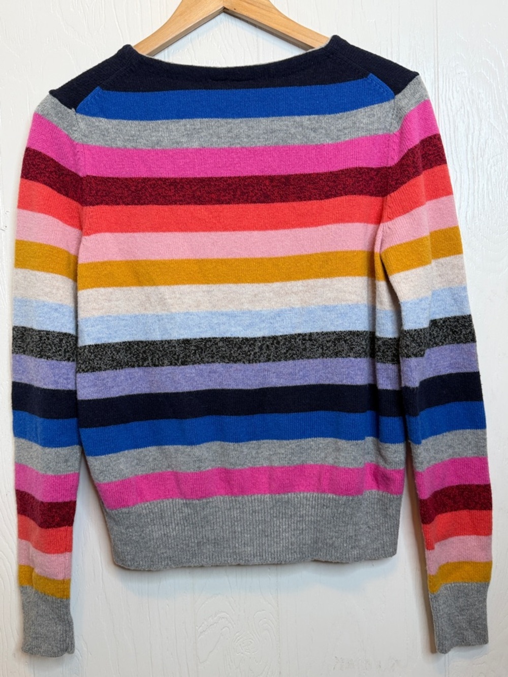 GAP 50% Merino Wool Multicolor Striped Crewneck Sweater - Picture 3 of 5